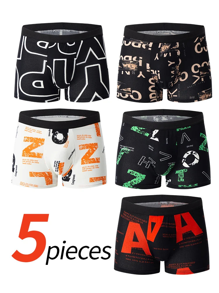 Lot de 5/10 boxers pour hommes, imprimé or noir, confortables et polyvalents, grande taille, sexy, pour jeunes hommes, loisirs sportifs, plage