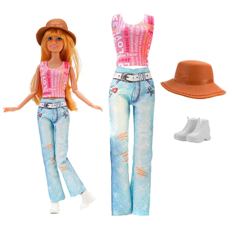 NEW Fashion Clothes For Doll 30cm Daily Sportwaer Winter Sweater Pants Plush Coat Shoes For Doll Mini Accessories Christmas Gift - Shoppiline