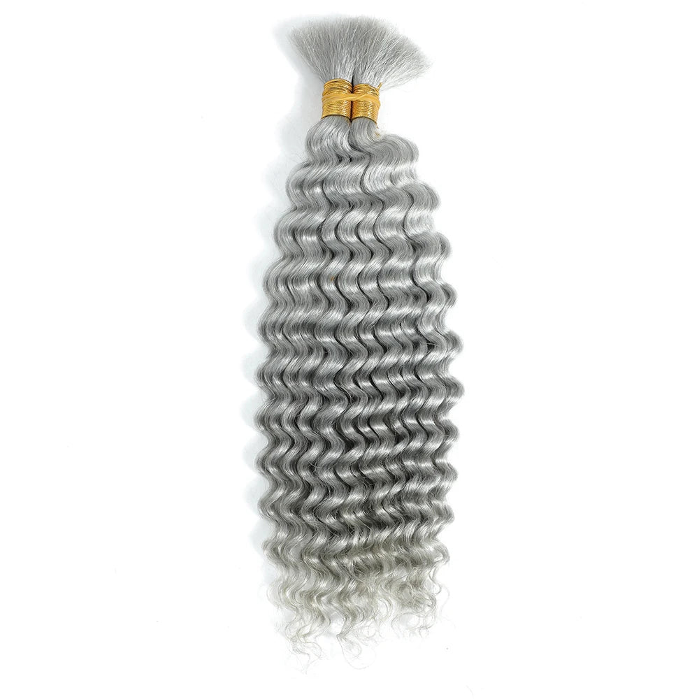 Cheveux à tresser humains Deep Wave en vrac Cheveux humains 100g Sans trame Extensions de cheveux humains Cheveux à tresser humains micro pour tresses bohèmes