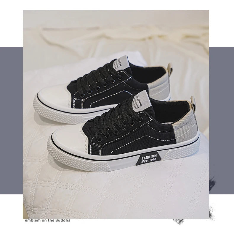 Canvas shoes four seasons men's casual shoes students flat shoes fashion soft-sole outdoor walking shoes youth Joker board shoes