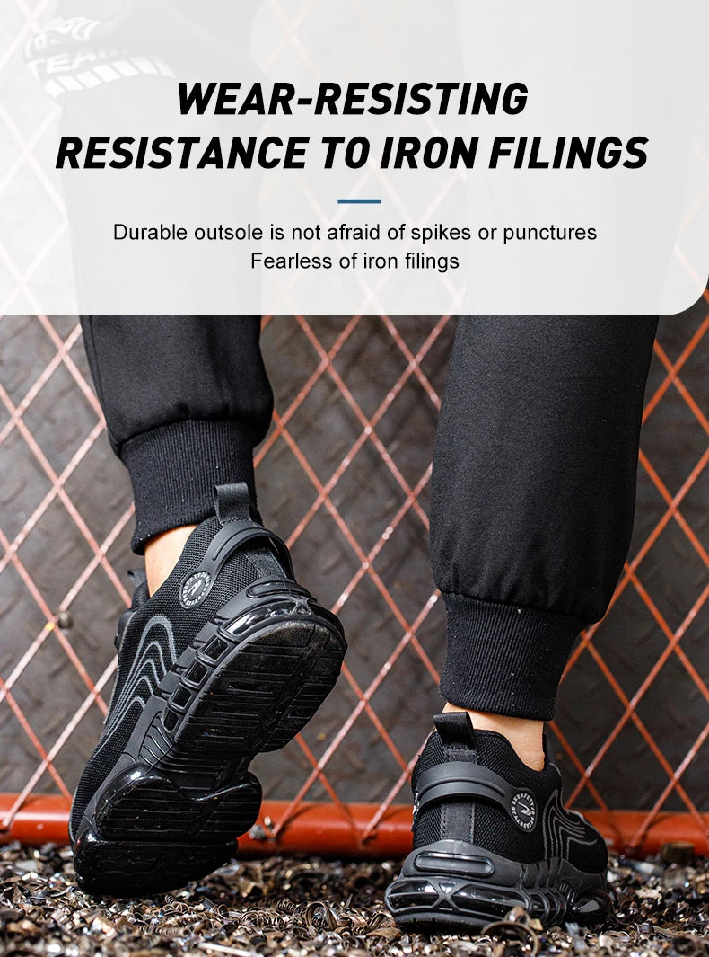 Rotary Buckle Work Safety Shoes For Men and Women Air Soft Sole Lightweight Protective Work Sneakers Men Breathable Boots - Shoppiline