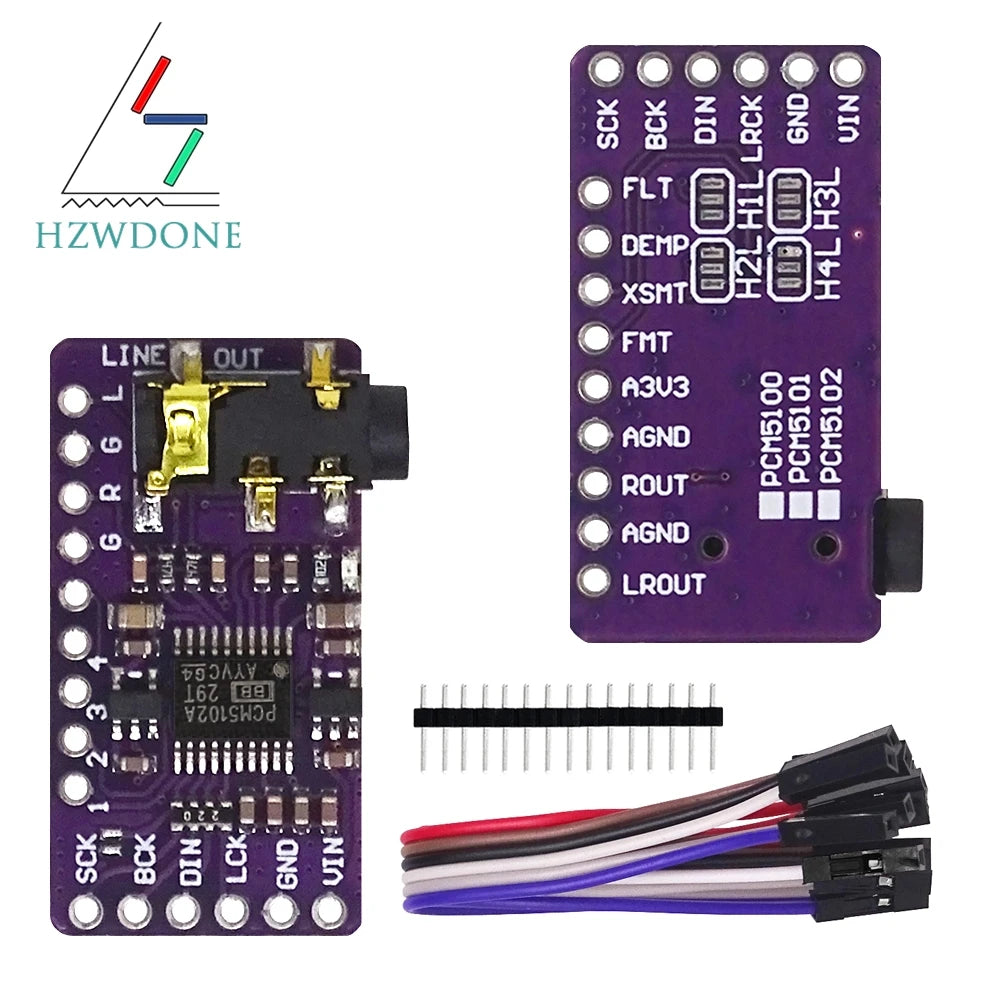 Interface I2S PCM5102A DAC Décodeur GY-PCM5102 Module Lecteur I2S pour Raspberry Pi Format pHAT Carte Audio Numérique PCM5102