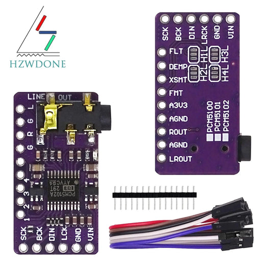 Interface I2S PCM5102A DAC Décodeur GY-PCM5102 Module Lecteur I2S pour Raspberry Pi Format pHAT Carte Audio Numérique PCM5102