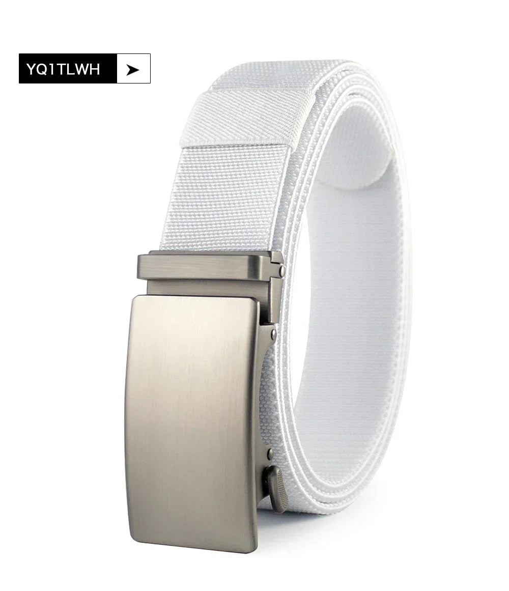 Nouvelle ceinture élastique de sport de golf, ceinture tactique, boucle automatique en métal, ceinture militaire en nylon extensible résistante pour hommes, grandes tailles 115-150CM