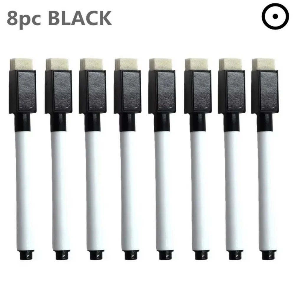 8 Colors Erasable Whiteboard Markers with Eraser, Safe Kids Graffiti Pens for Home School