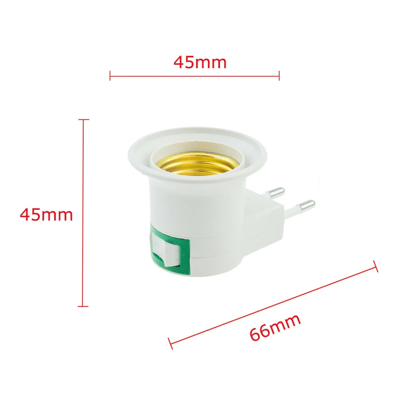 E27 LED Light Lamp Bulbs Socket Base Holder EU/US Plug Adapter ON/OFF Switch White bulb holder