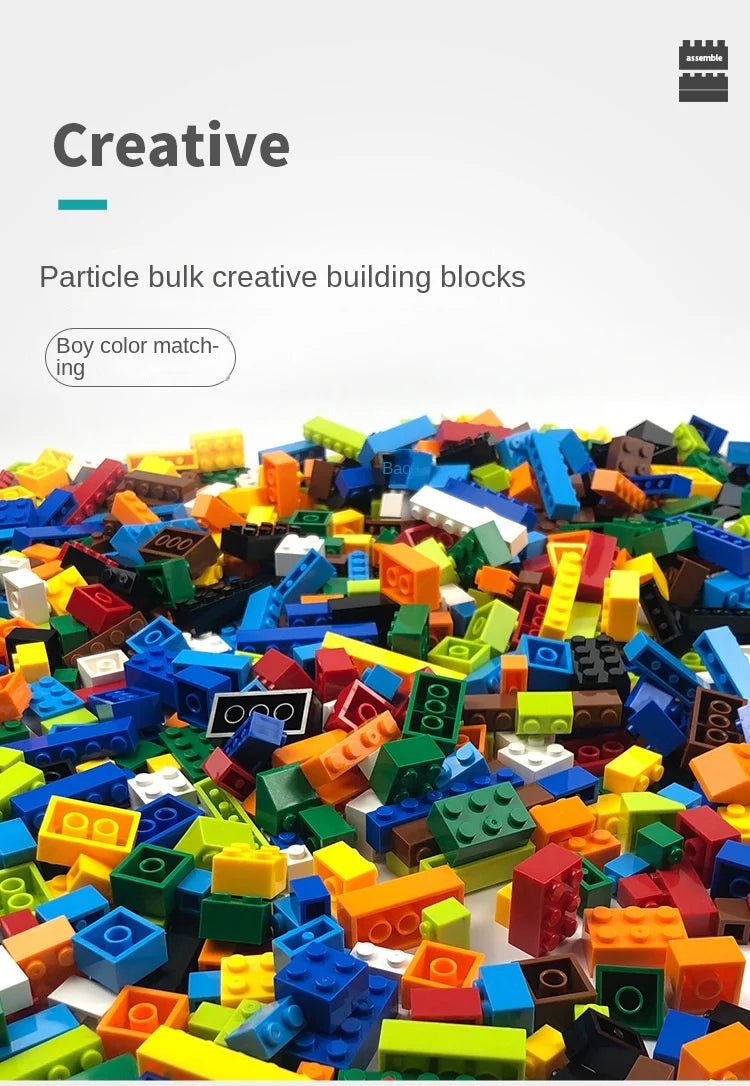 Random DIY Creative Building Blocks Bulk Set Urban Classic Building Blocks Assembled Birthday Gift Children's Educational Toys