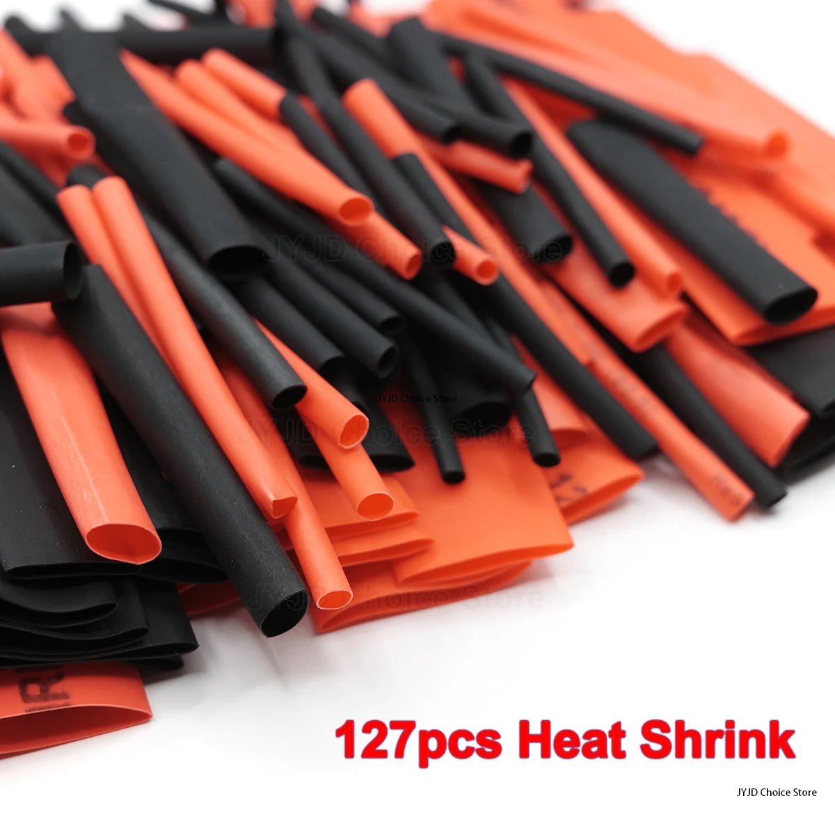 Kit de 127 gaines thermorétractables noires et rouges 2:1, assortiment de tubes en polyoléfine, manchons de câbles de voiture, kit de fils enveloppants