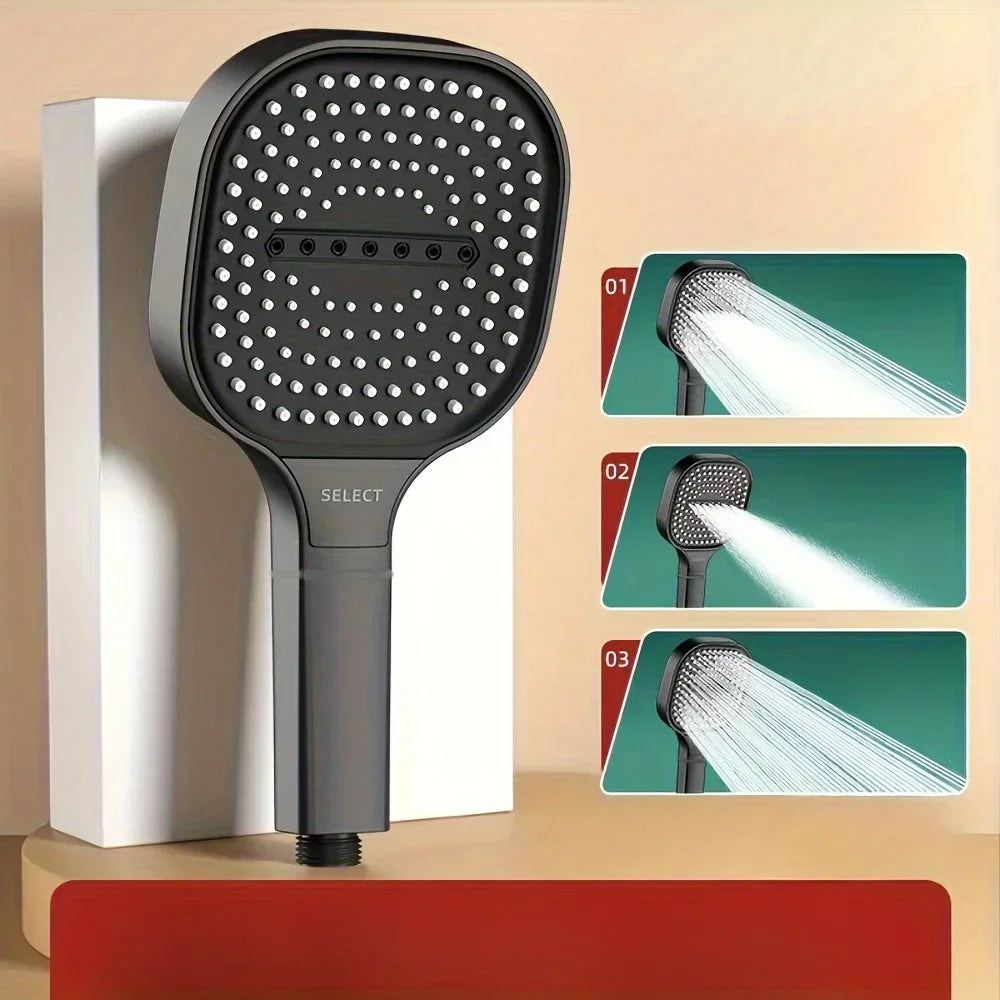 3-Modes High Pressure Shower Head Water Saving Shower Heads Adjustable Water Massage Sprayer Home Bathroom Accessories