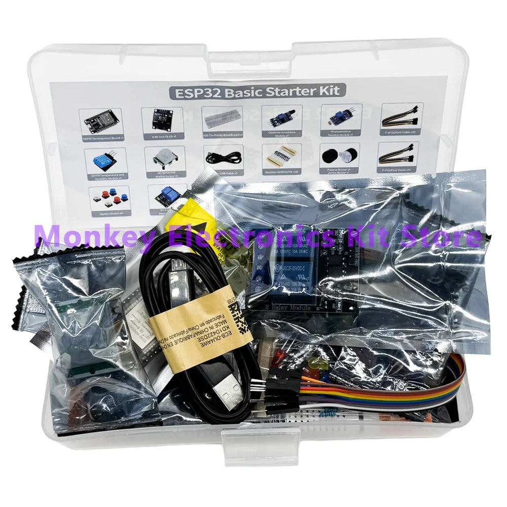 Electronic DIY Kit ESP32 ESP-32S WIFI Module Starter Kit for ESP32 WIFI Development Board ESP32 Module Kit Relay Display Sensor - Shoppiline