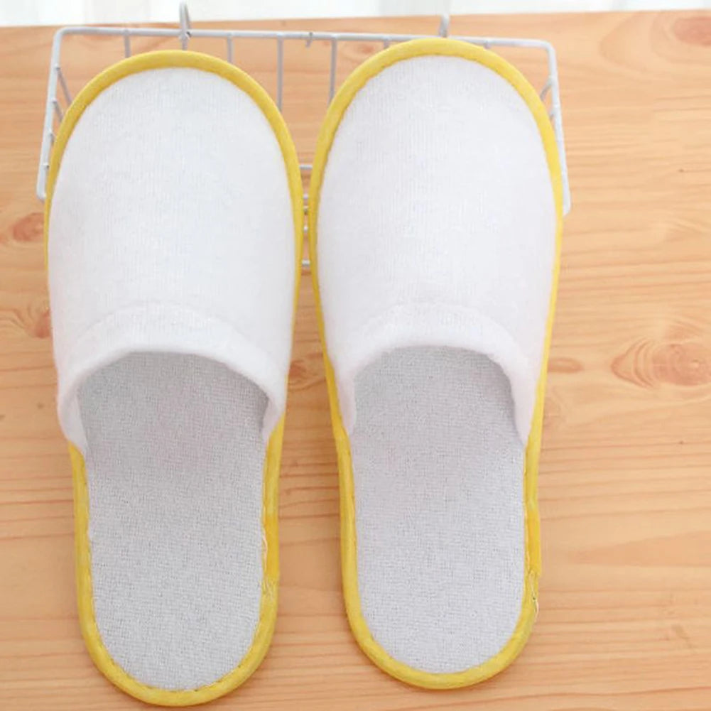 10Pair Lot Hotel Slippers Men Womens random color Velvet Travel Disposable Cotton Home Hospitality Shoes Cheap SPA Guest Slides - Shoppiline