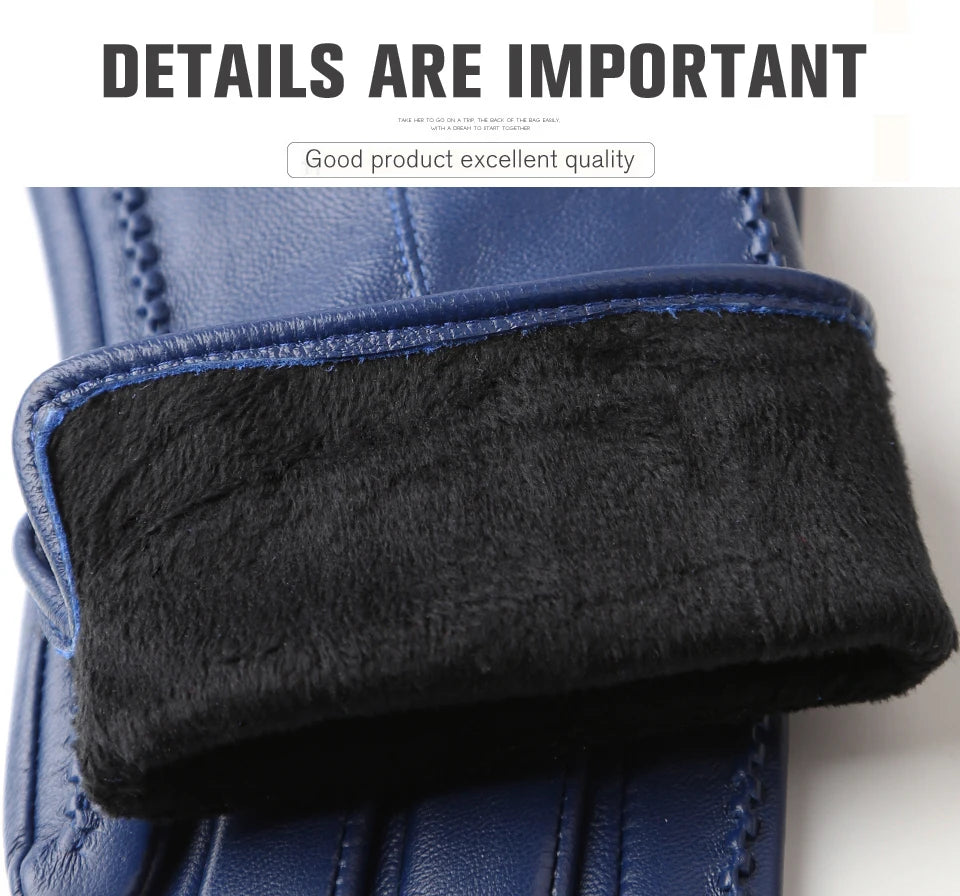 Women's sheepskin gloves winter warm plus velvet short thin touch screen driving color women's leather gloves good quality -2226