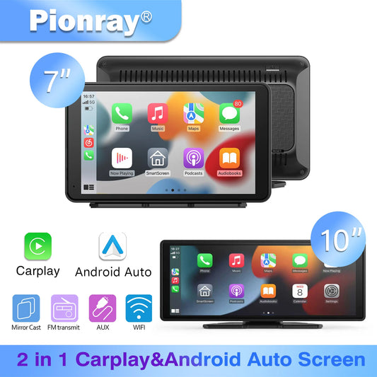 Pionray 7/10 inches android auto Universal Portable CarPlay for Car Screen Car Radio Video Wireless Carplay Screen for Apple - Shoppiline