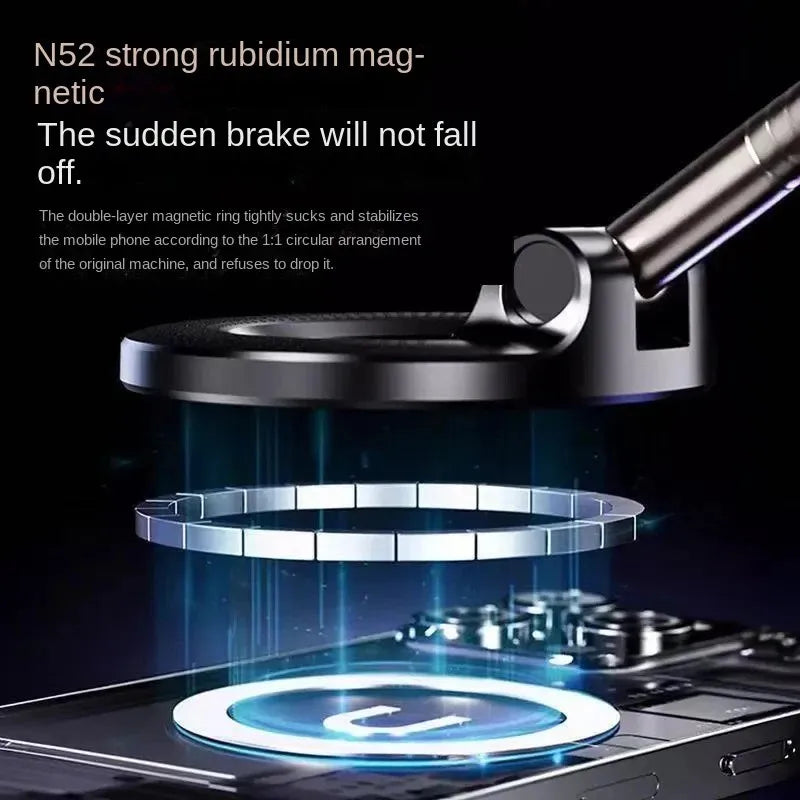 Car Phone Holder with Vacuum Adsorption and Magnetic Suction, New 2025 Model, for In-Car Navigation