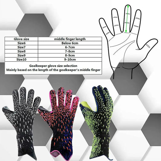 Goalkeeper Gloves Strong Grip for Soccer Goalie Goalkeeper Gloves with Size 6/7/8/9/10 Football Gloves for Kids Youth and Adult - Shoppiline