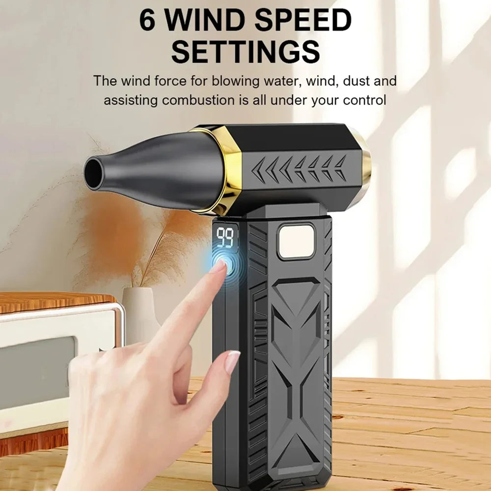 M18 Brushless Turbo Blower Jet Fan 400000RPM Powerful Electric Portable Dust Cleaner 53m/s Type-C Charging Violent Fan - Shoppiline