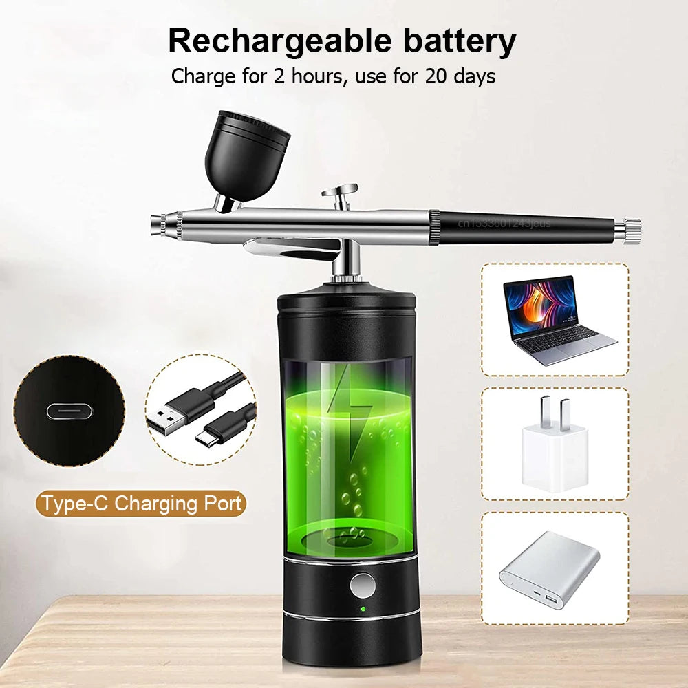 Airbrush Nail with Compressor Portable Air Brush with Compressor For Nails Art Cake Painting Craft Airbrush Nail Art Compressor - Shoppiline