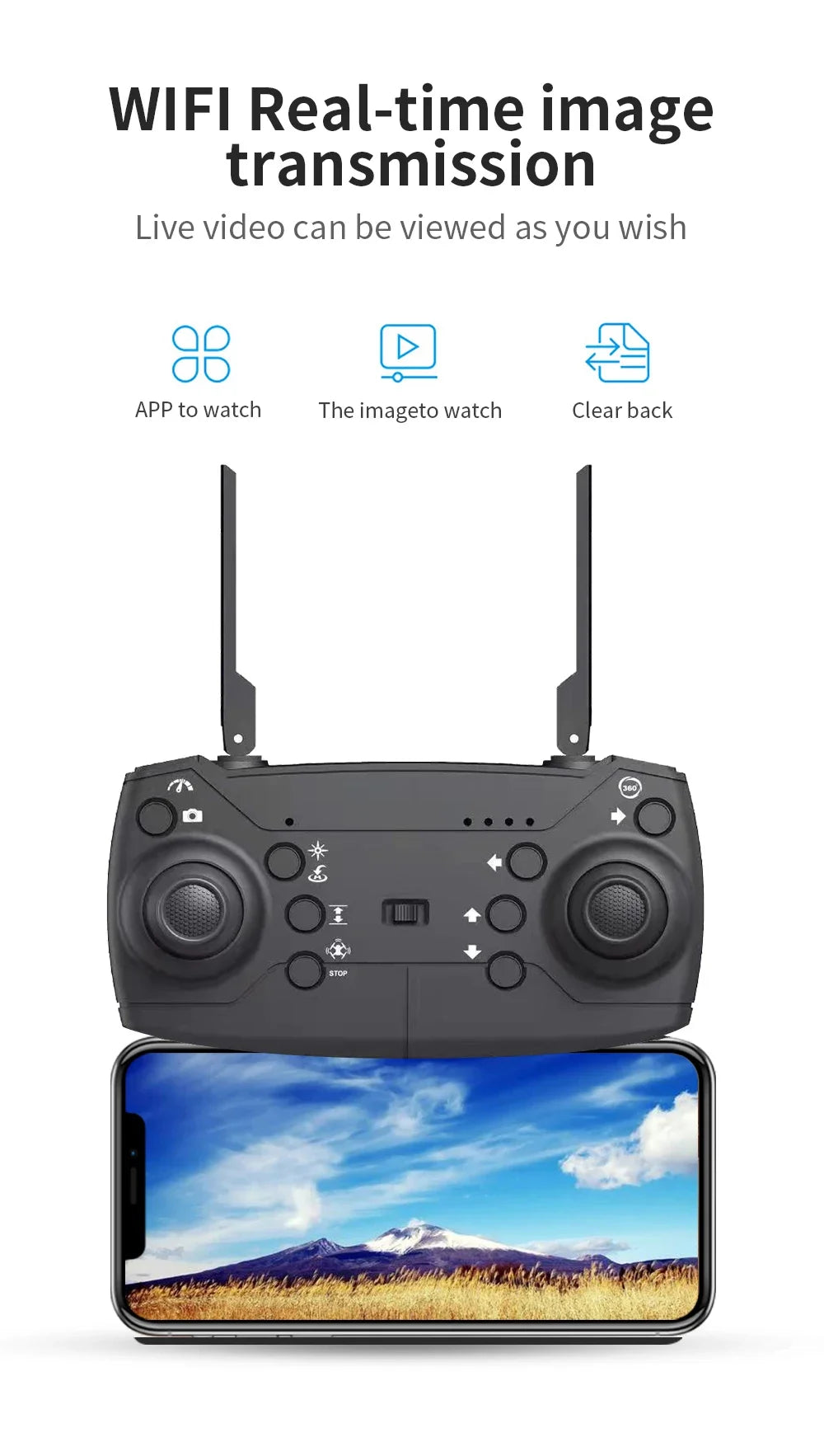 KBDFA 2025 E88 Drone RC Professionnel HD 4K avec Caméra Grand Angle, Hélicoptère Pliable, Quadricoptère, Jouet Cadeau pour Enfant