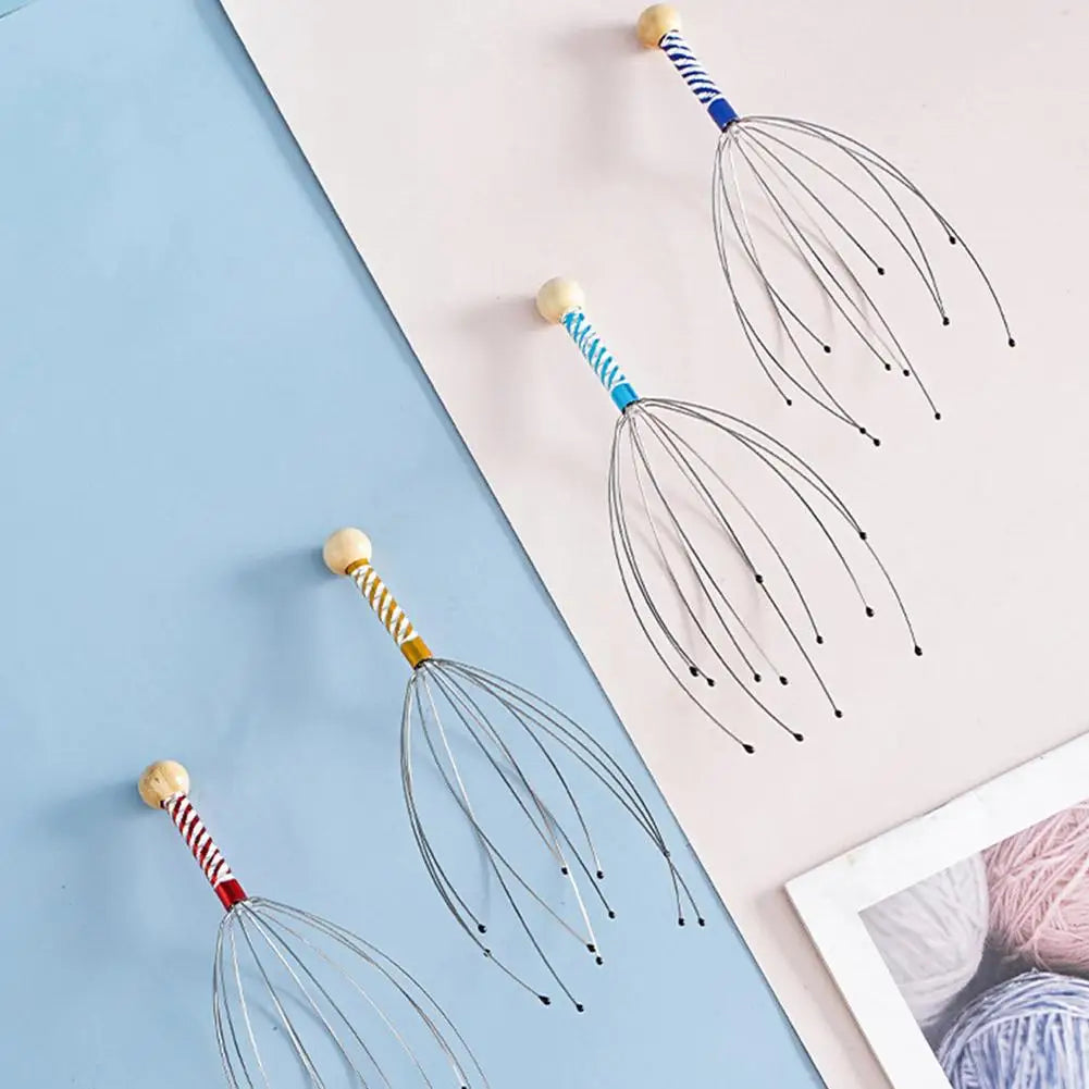 Octopus Head Massager Scratching Scalp Relaxation Relief Body Massager Scratcher Relieves Tension Health Care Tools Random Color