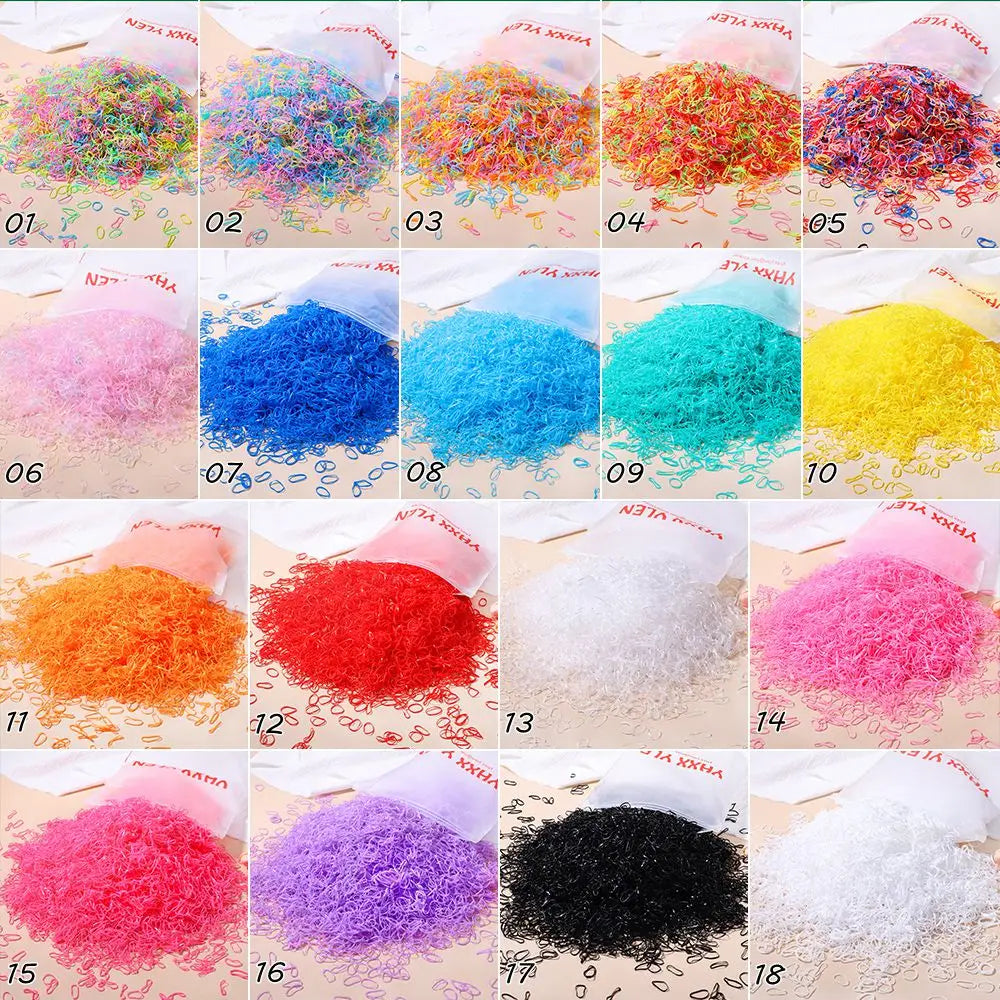 1000Pcs Colorful Small Disposable Hair Bands Scrunchie Girls Elastic Rubber Band Ponytail Holder Hair Accessories Hair Ties