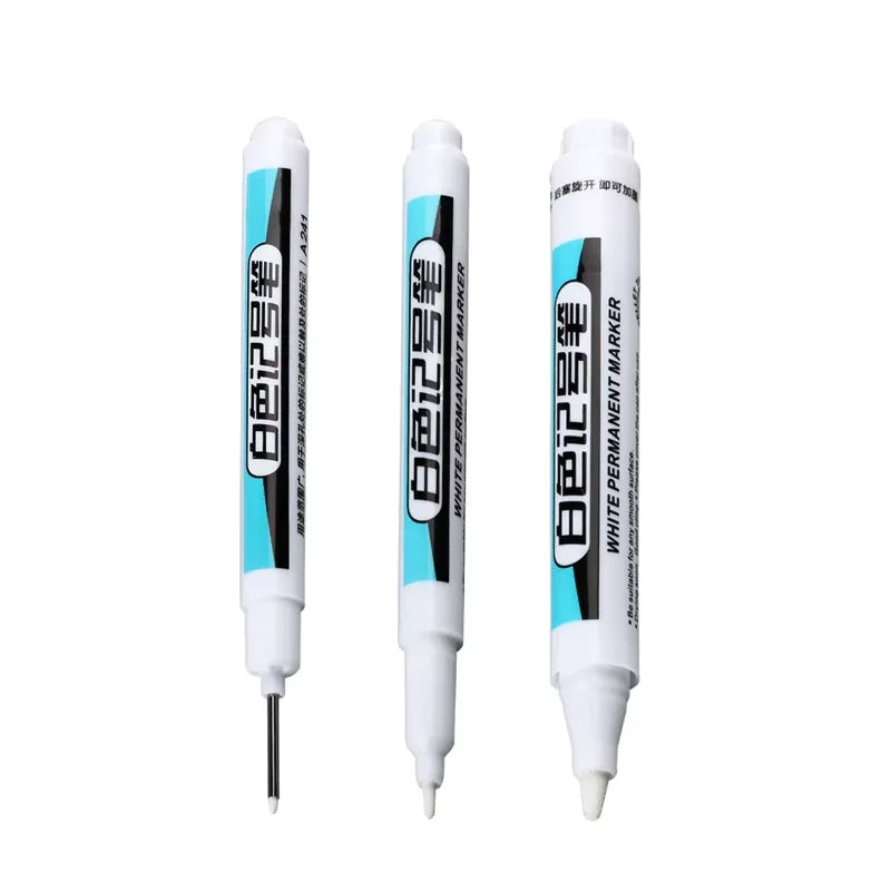 1/3/4Pcs White Permanent Paint Pen set for Wood Rock Plastic Leather Glass Stone Metal Canvas Ceramic Deep Hole Marker 0.7mm
