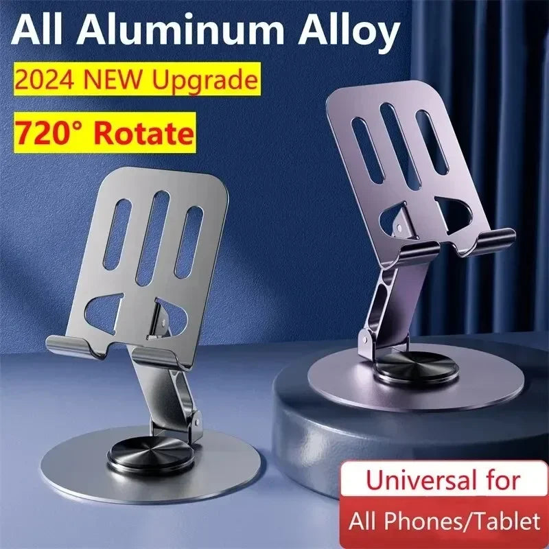Adjustable Folding 720° Rotating Aluminum Alloy Tablet Holder Portable Stand for iPad Mobile Phone Desktop Live Mount