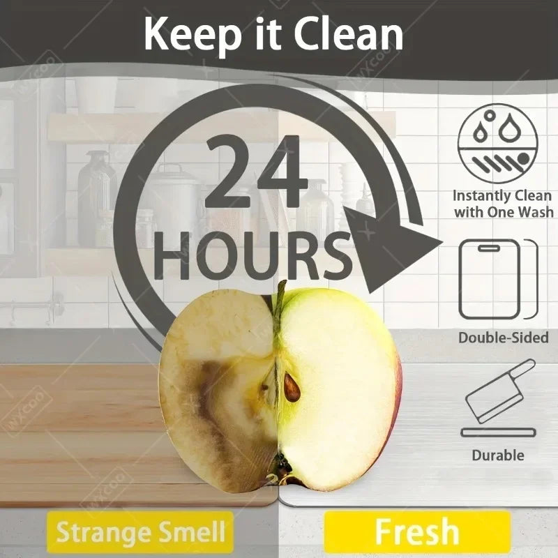 WXCOO Chopping Board Stainless Steel Double Sided Thickened Kneading Dough Board Kitchen Household Fruit Cutting Block