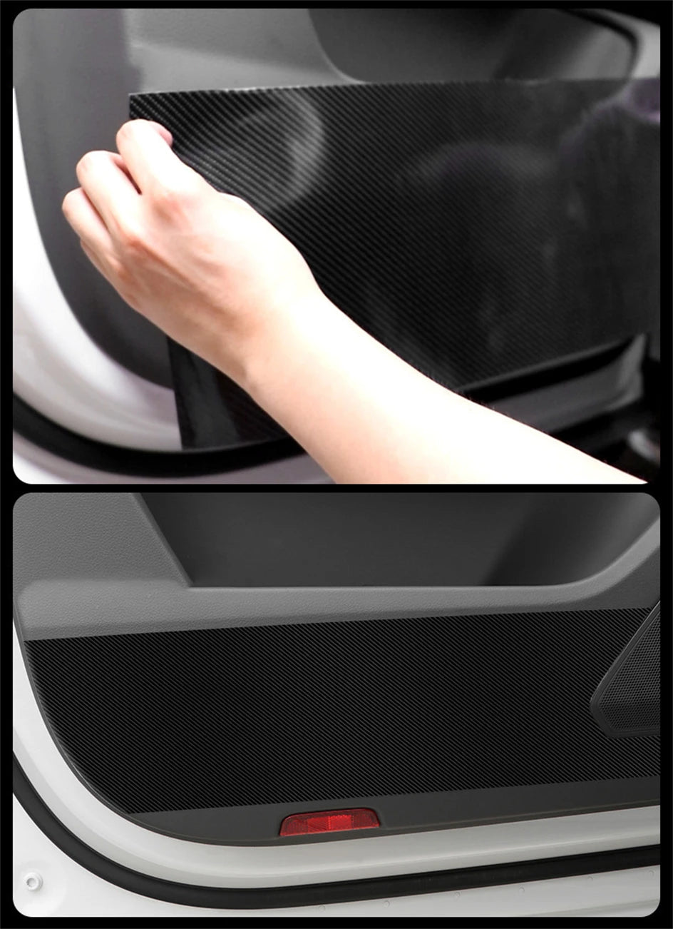1-10M 3D Car Carbon Fiber Sticker DIY Paste Protector Strip Auto Door Sill Side Mirror Anti Scratch Tape Black Waterproof Film