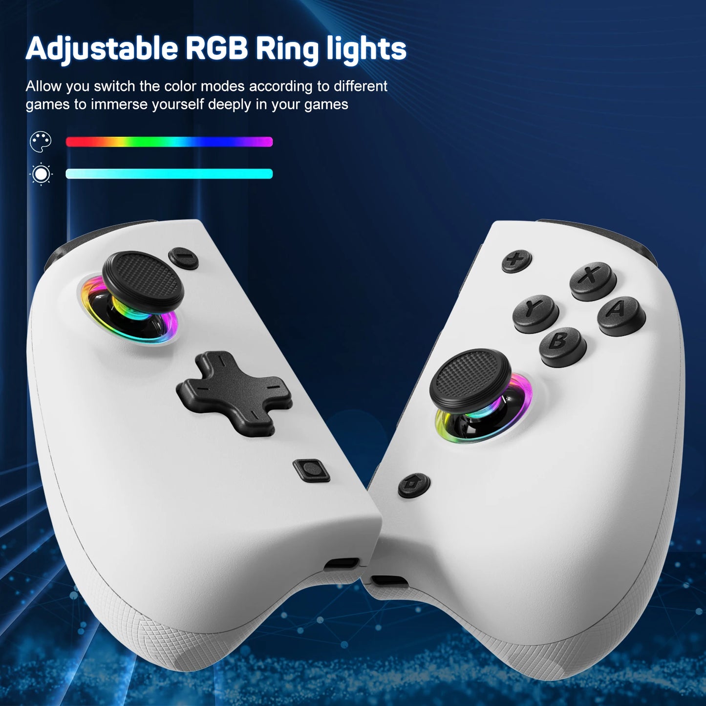Manette sans fil LinYuvo KS37 Meteor Light pour Switch/Switch OLED, avec fonctions programmables, gyroscope 6 axes, Turbo et vibration