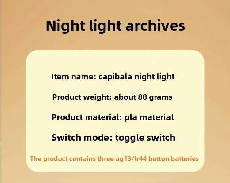 New Arrival Capybara Night Light Silicone Decorative Ornament Creative Gift Ambient Lamp for Home Decor Bedroom Desk Atmosphere - Shoppiline