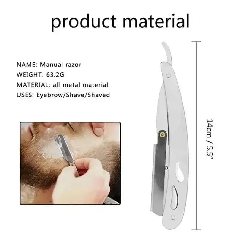 Barber Razor Edge Stainless Steel Shaver Men Professional Manual Shaver StraightFolding Shaving Shave With Blade