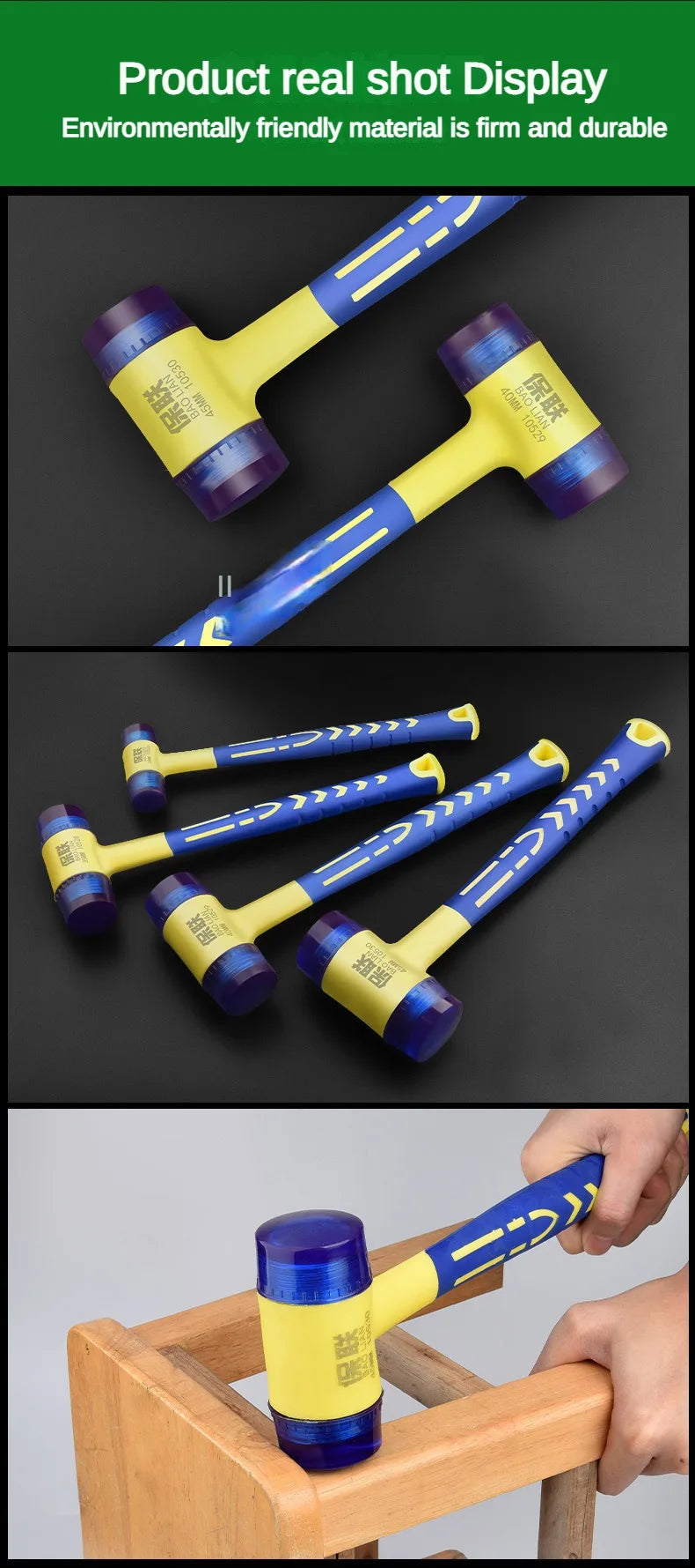 Detachable Insulated Double-Headed Installation Hammer 25mm-45mm Rubber Handle Soft Grip Hammer for Installation Work - Shoppiline