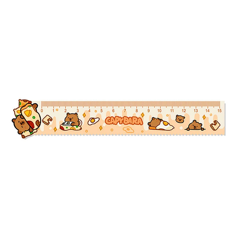 15cm Capybara Ruler Wavy Lines Drawing Tools Acrylic Cute Cartoon Straight Ruler Stationery School Office Supplies