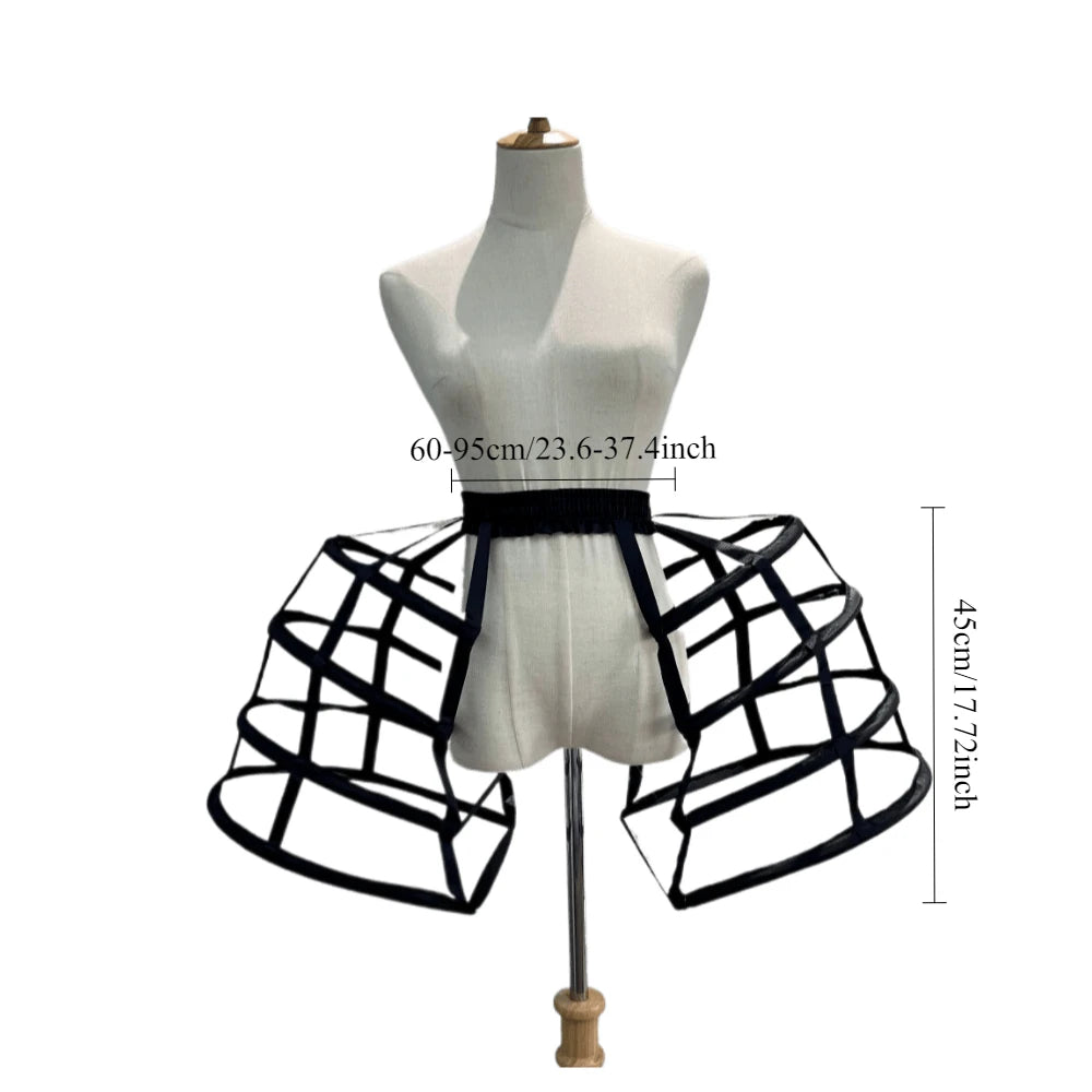 Girls 3 Hoops Crinoline Cage Bustle Petticoat Women Adjustable Pannier for dress