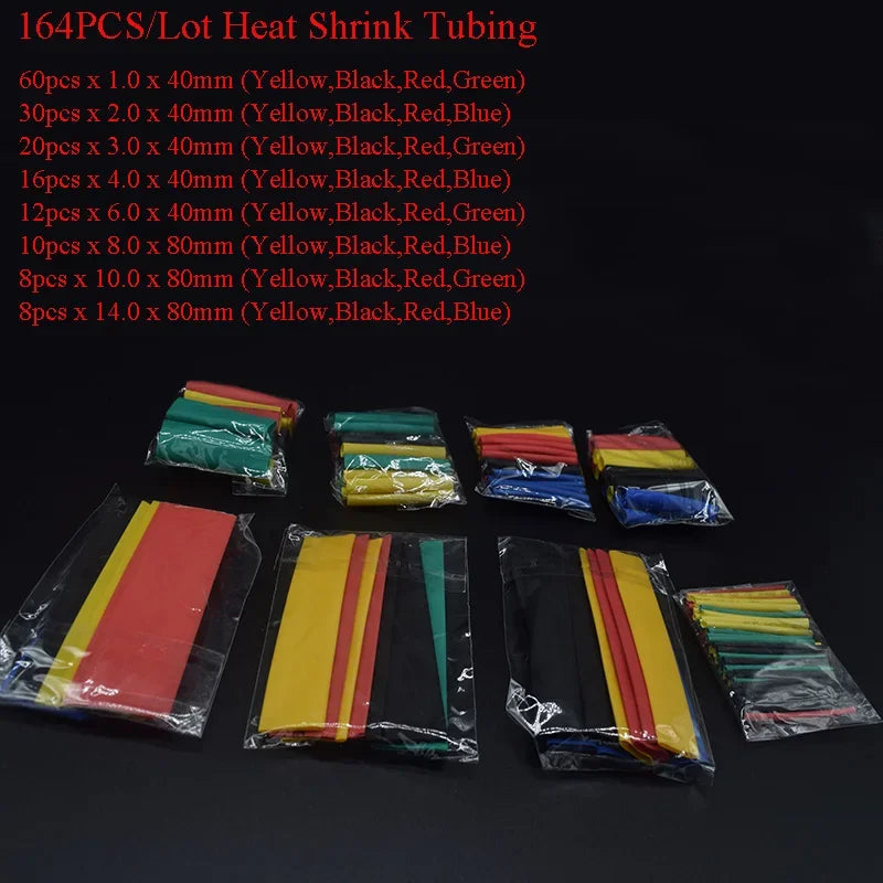 530/127pcs Heat Shrink Tubing Sleeves Polyolefin Set 2:1 Shrink Ratio for Wires Cables Multicolor Sleeves
