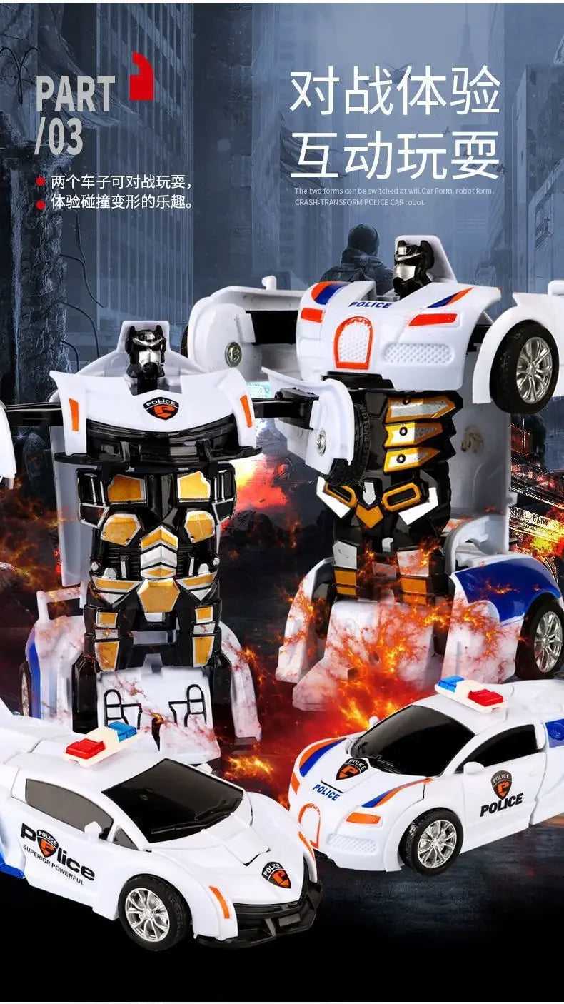 Verformbares Spielzeugauto, Trägheitsaufprall, Ein-Knopf-Verformung, Jungenpuzzle, Kollisionsverformung, Autobot-Roboter