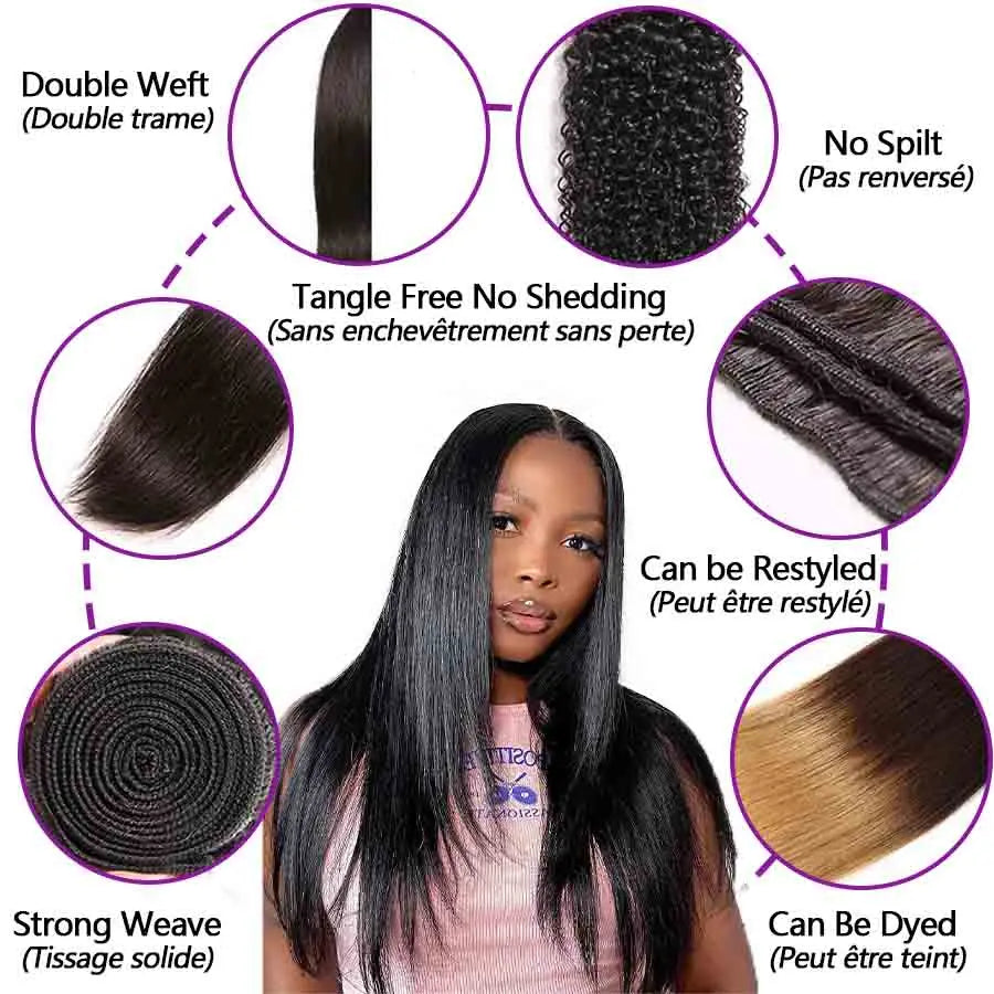 Straight Human Hair Bundles And Closure 2x6 Lace Closure Human Hair Bundles With 4x4 5x5 Closure Brazilian Raw Hair Bundles