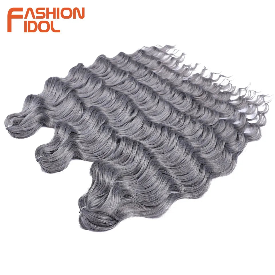 Anna Hair Extensions synthétiques de tresses Loose Deep Wave 24 pouces, cheveux tressés ondulés, cheveux bouclés torsadés au crochet Ombré Blond