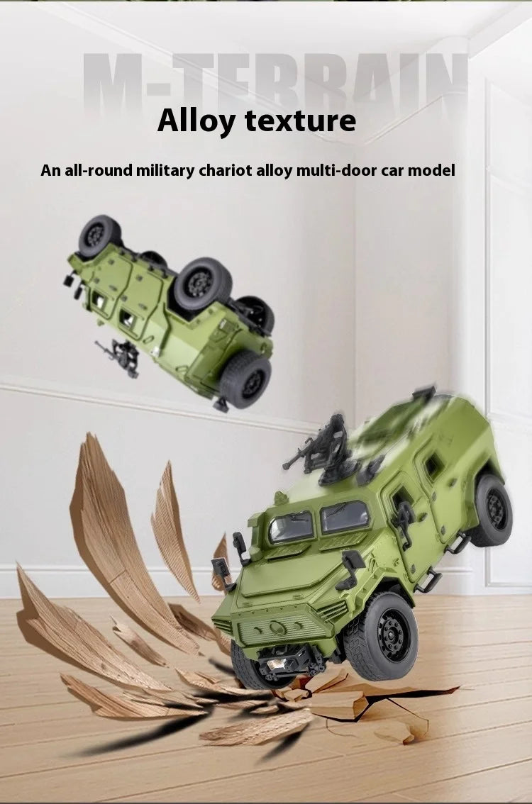 1:18 DongFeng Warrior Militärisches gepanzertes Fahrzeug Off Road ORV SUV Legierung Metall Diecast Modellauto Sound Licht Sammlung Große Geschenke
