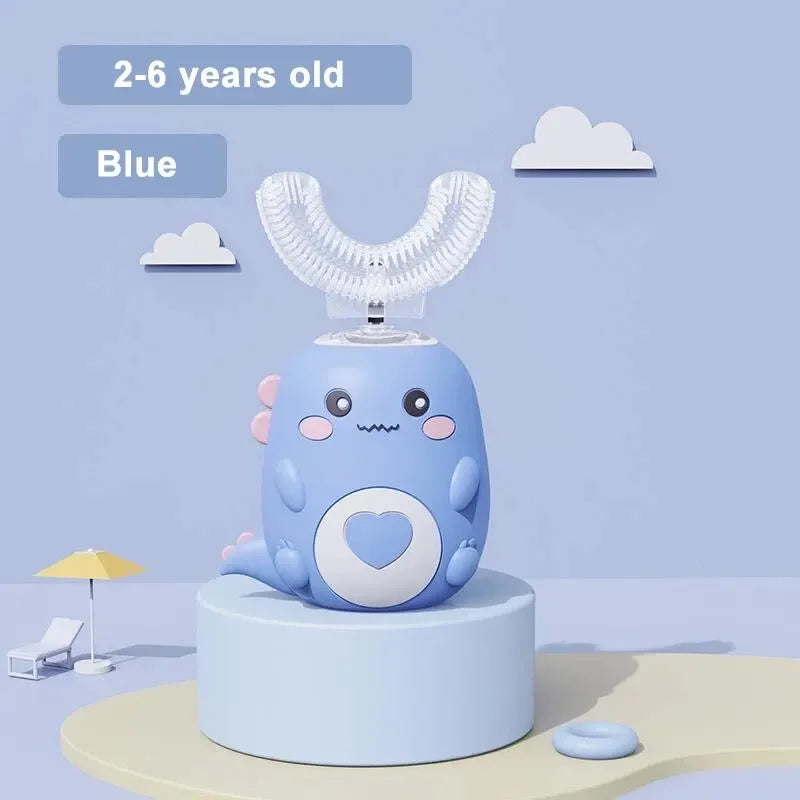 Kids U-Shaped Electric Toothbrush, Food Grade Silicone 360° Automatic Clean USB Charging Smart Oral Care Children Toothbrush