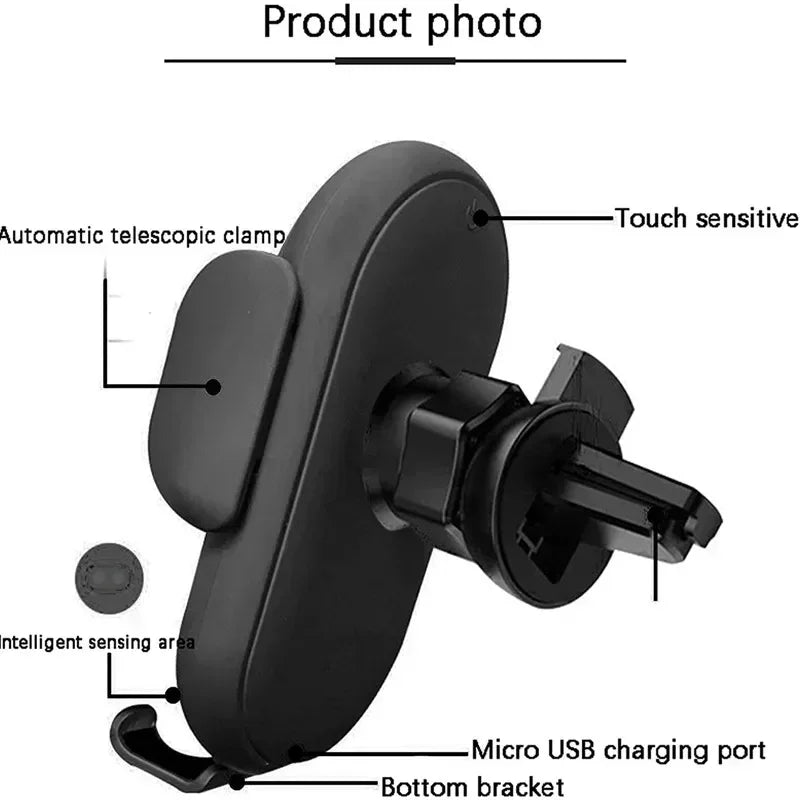 VIKEFON Car Wireless Charger Car Phone Holder for iPhone 17-12 Pro Max 11 Pro X MAX 8 7 Plus Intelligent Infrared Phone Holder - Shoppiline