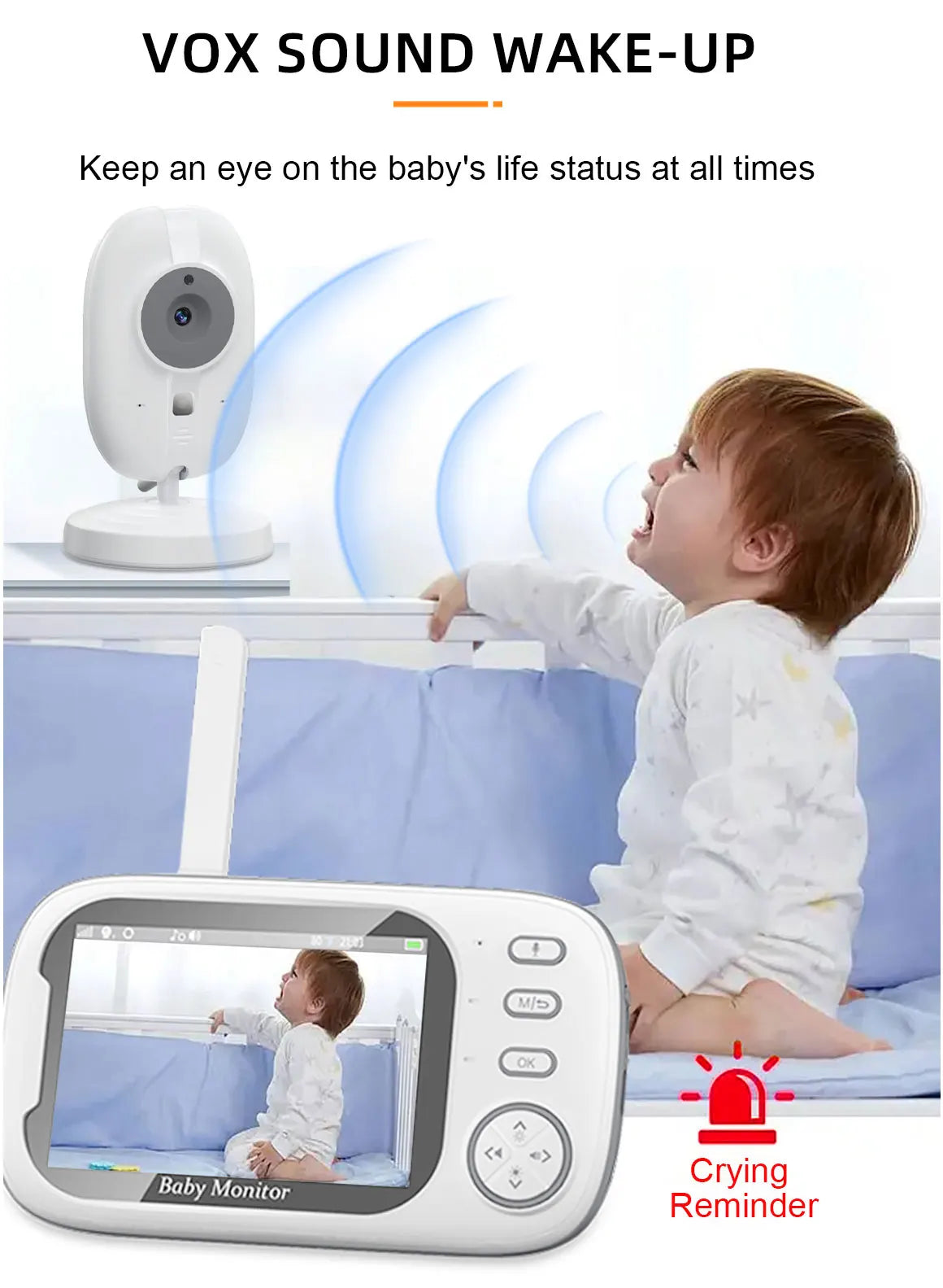 Cdycam New 3.5 inch Wireless Video Baby Monitor Night Vision Temperature Monitoring 2 Way Audio Talk Baby Nanny Security Camera - Shoppiline