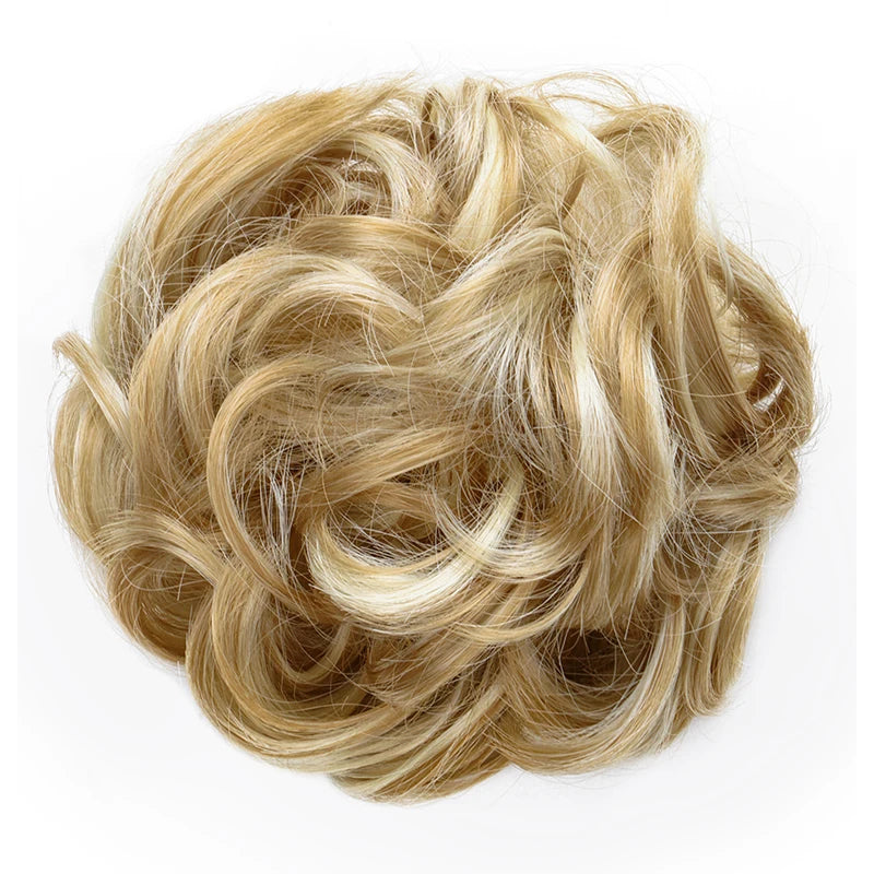 Synthetic Messy Bun Chignon Donut Hair Pad Elastic Hair Rope Rubber Band Black Brown Blonde Hairpiece for Women