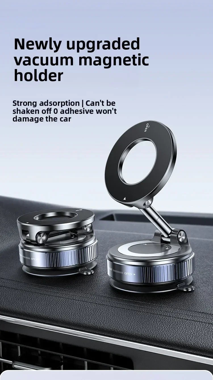 [Upgrade 360° Phone Holder] 360° Adjustable Vacuum Magnetic Mount Car Phone Holder Upgrade Version Compatible with Cars Mirrors