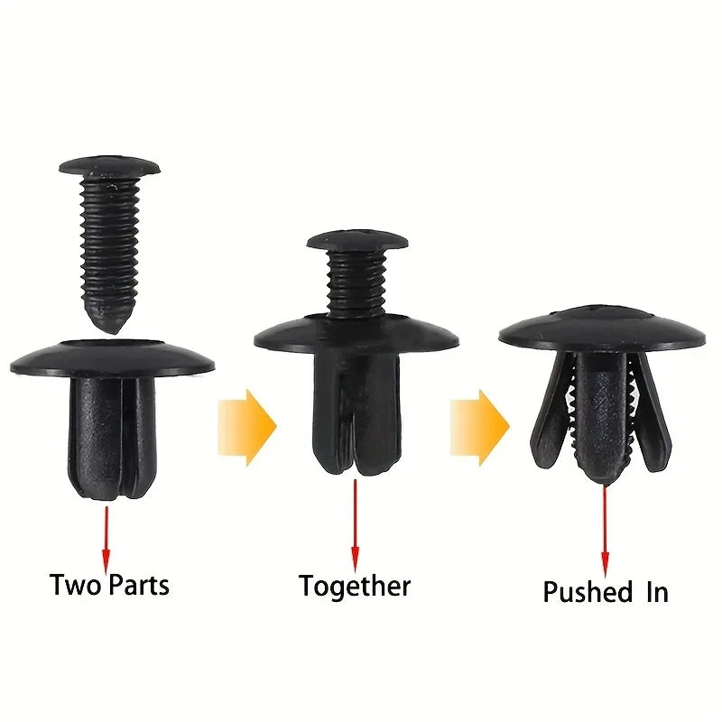 30 pcs 8mm Plastic Rivets Fasteners Screw Car Bumper Fender Black Rivet Car Fastener Clips For Toyota For Focus For Kia Nissan
