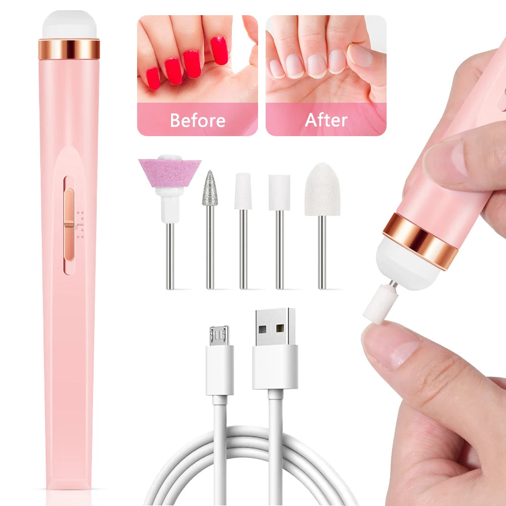 YIKOOLIN Lime à Ongles Électrique Portable avec 4 Vitesses Coupe-Cuticules Outil de Manucure et Pédicure à Piles