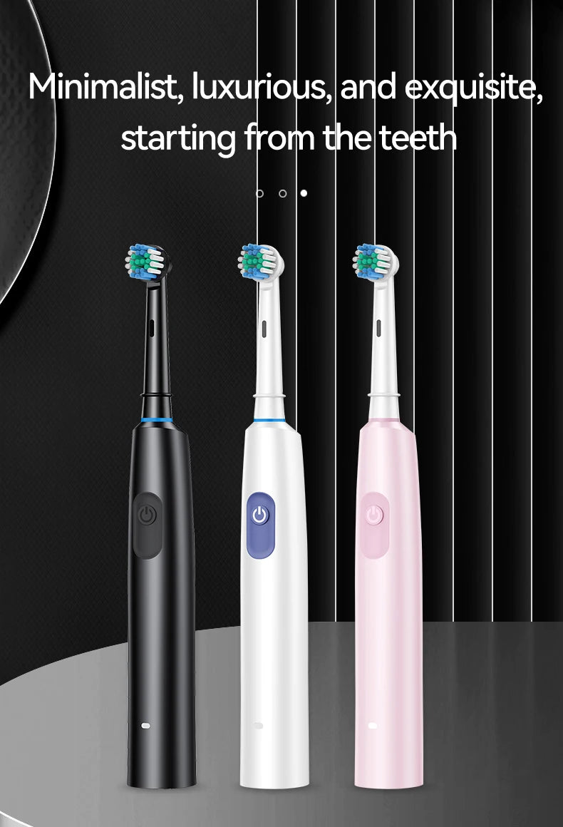 HOMEFISH Bestselling 5-Speed Rotating Electric Toothbrush 360° Rotating Soft Bristle Head Waterproof Sonic Rechargeable