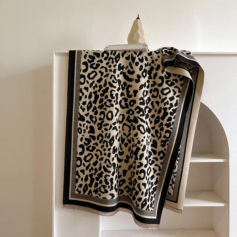 Clearance_New 2024 Women Scarf Luxury Autumn Winter  Warm Vintage Leopard print Scarve Pashmina Mujer Femme Foulard Bufanda_Cont