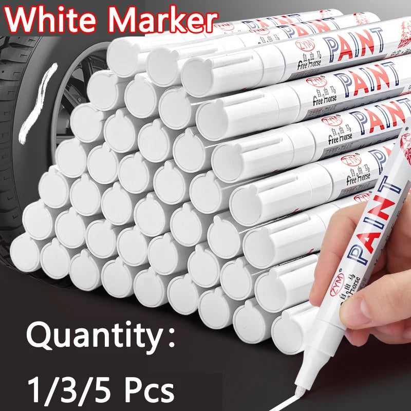 Stylo Marqueur Blanc Ensemble Stylos Gel Blancs Gras Imperméables DIY Graffiti Croquis Marqueur Papeterie Fournitures Scolaires Pinceau