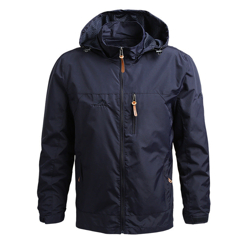 Windbreaker Herren Taktische Jacke Wasserdicht Outdoor Kapuzenmantel Sport Militär Europäische Größe S-5XL Feldklettern Dünne Oberbekleidung